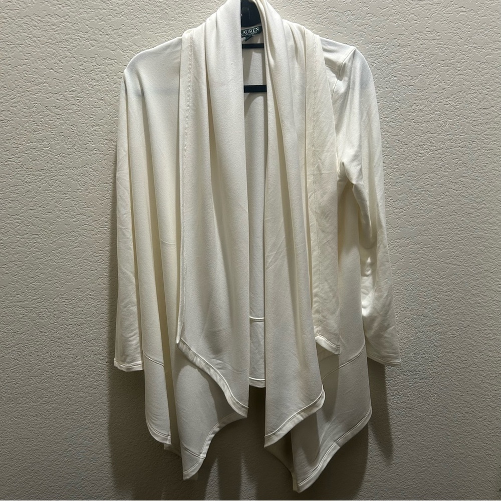 Ralph Lauren Cream Draped Cardigan size PM